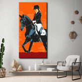 Painting by Numbers Art Rider Sits on A Black Horse